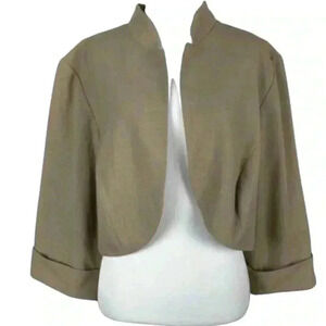 R&M Richards cropped blazer size 18W shrug open front 3/4 sleeve formal